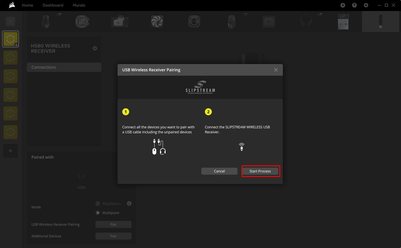 USB wireless receiver pairing instructions.