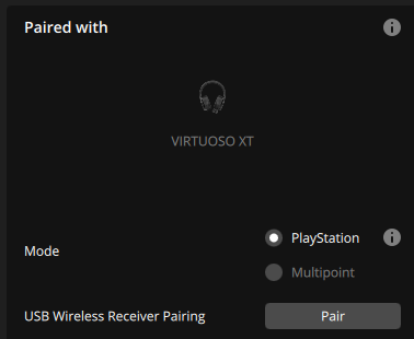 Wireless headset pairing interface.