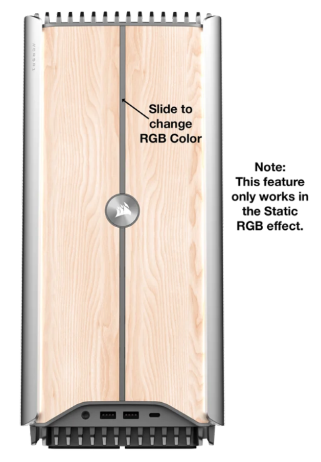 RGB color changing feature on a device.