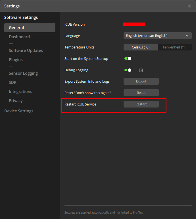 iCUE software settings interface displayed.