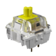 Mechanical keyboard switch with yellow top.