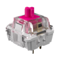 Mechanical keyboard switch with pink top.