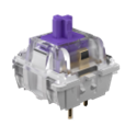 Mechanical keyboard switch with purple top.