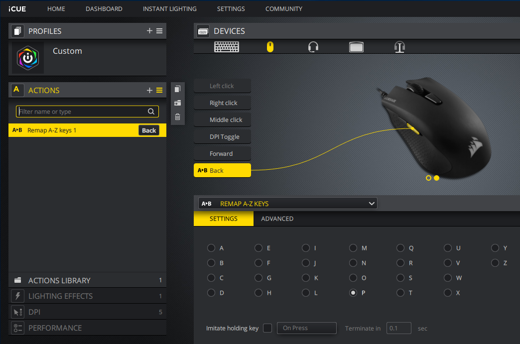 Assigning Mouse Buttons With Icue Corsair - roblox keybind numbers