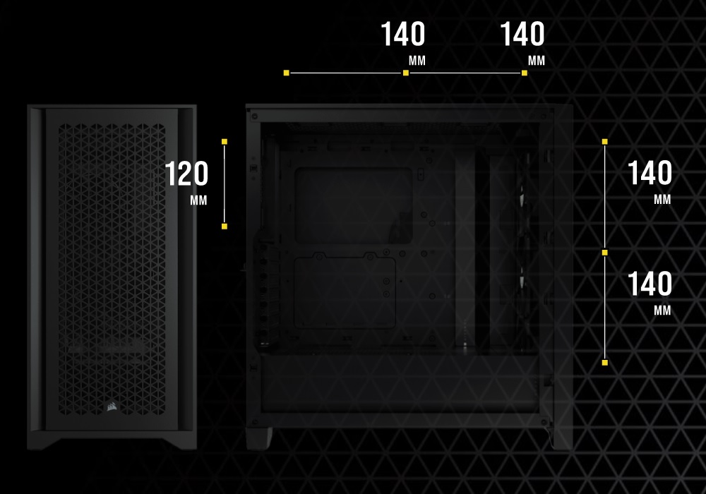 Case What is the fan capacity of the 4000 series midtower case