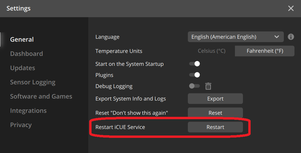 AIO CoolerCooler not detected by iCUE after restarting the PC Corsair